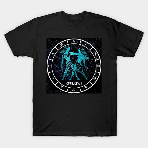 Gemini - Zodiac Sign T-Shirt by KimberlyFizzArt